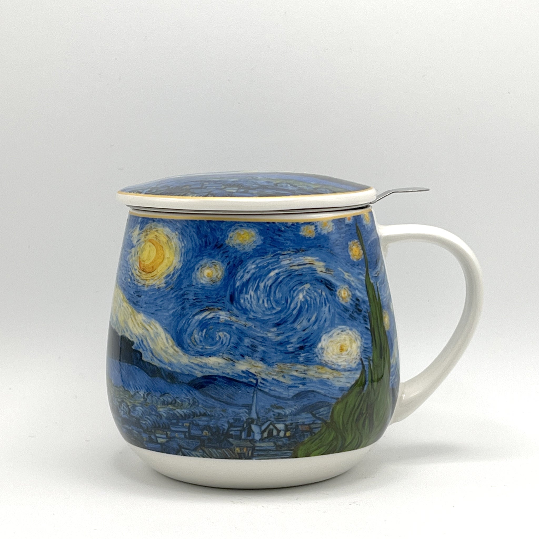 Taza  con tapa y filtro La noche estrellada de Van Gogh