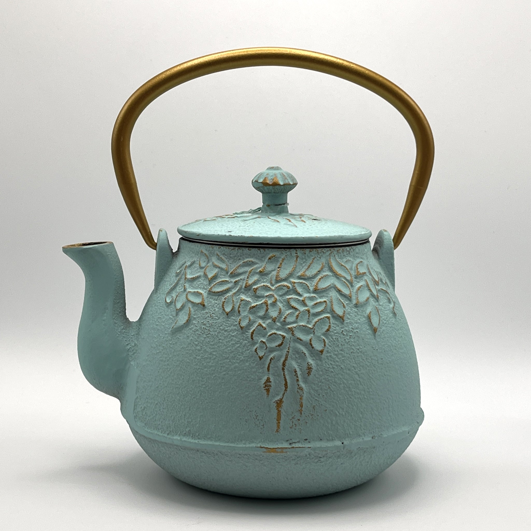 Tetera de hierro fundido azul turquesa Ziyi