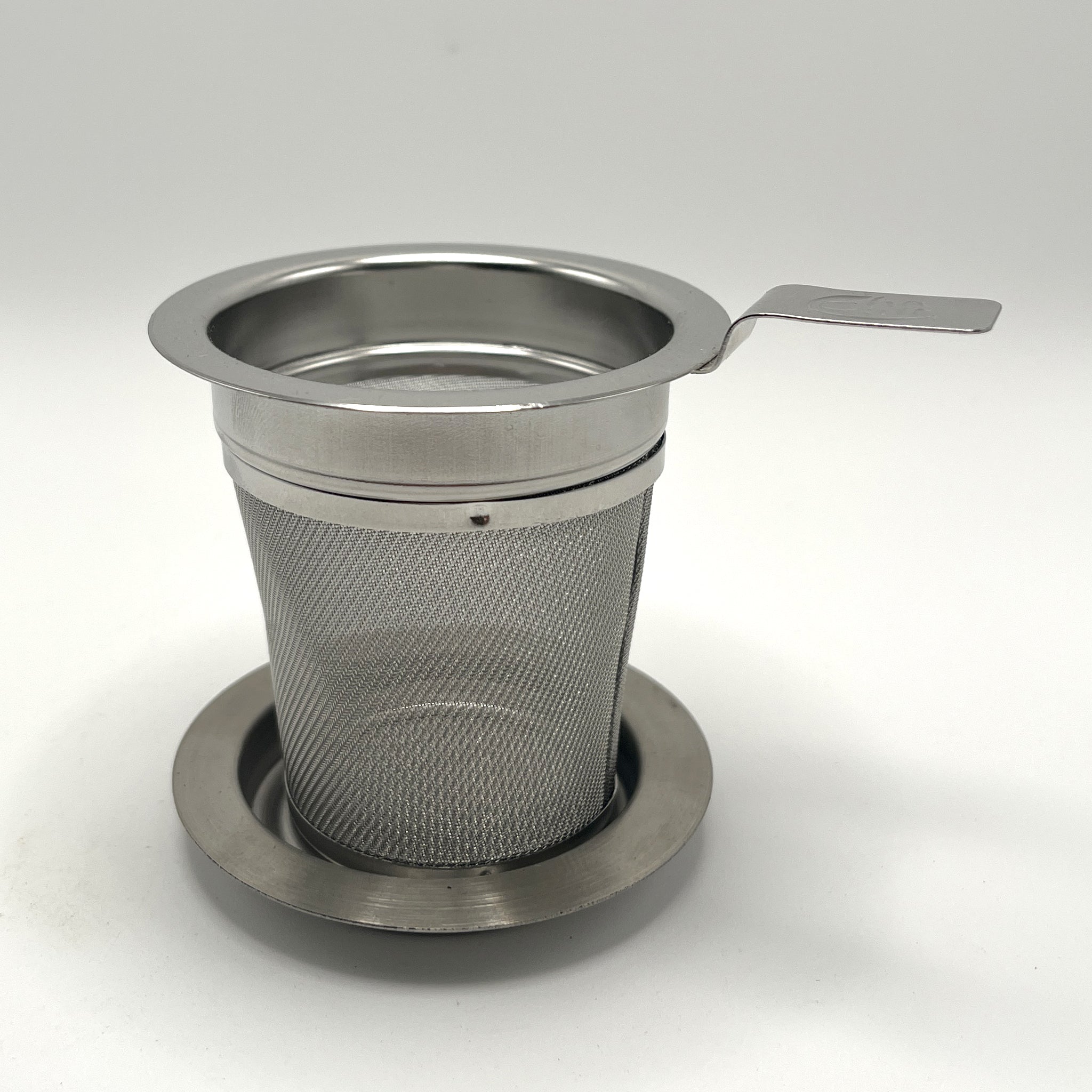 filtro de acero inoxidable para té con plato