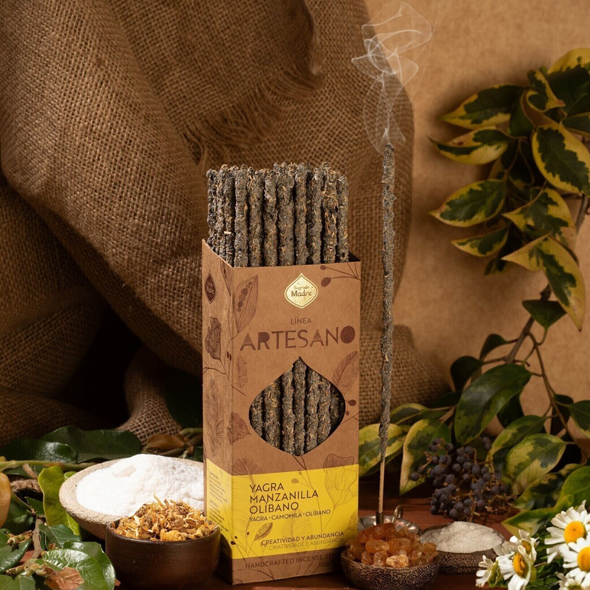 Incienso Sagrada Madre yagra, manzanilla y olíbano